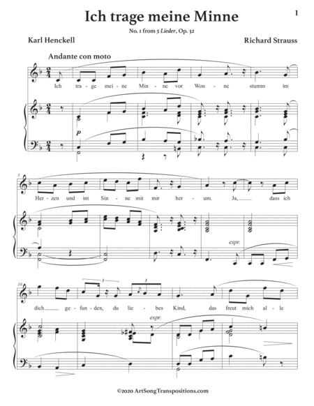 Ich Trage Meine Minne Op 32 No 1 Transposed To F Major Page 2