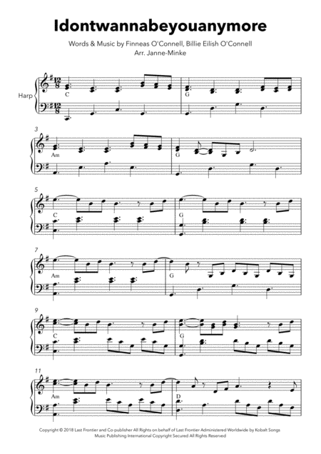 Idontwannabeyouanymore Harp Solo Page 2