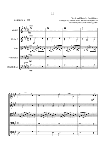 If By Bread For String Quintet Orchestra Page 2