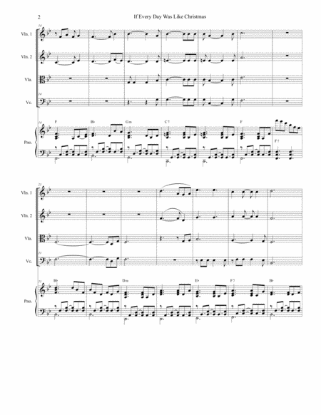 If Every Day Was Like Christmas For String Quartet And Piano Page 2