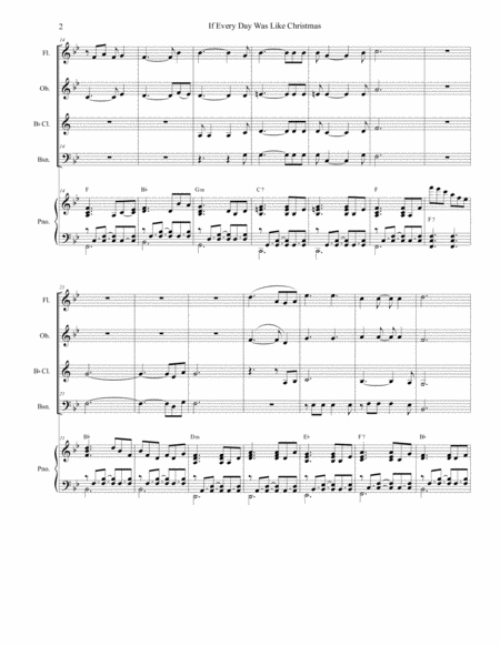 If Every Day Was Like Christmas For Woodwind Quartet And Piano Page 2