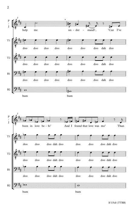 If I Fell Duet With Ttbb A Cappella Page 2