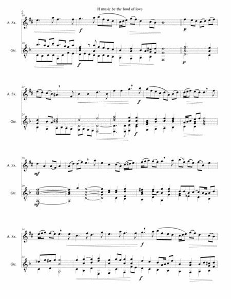 If Music Be The Food Of Love For Alto Saxophone And Guitar Page 2