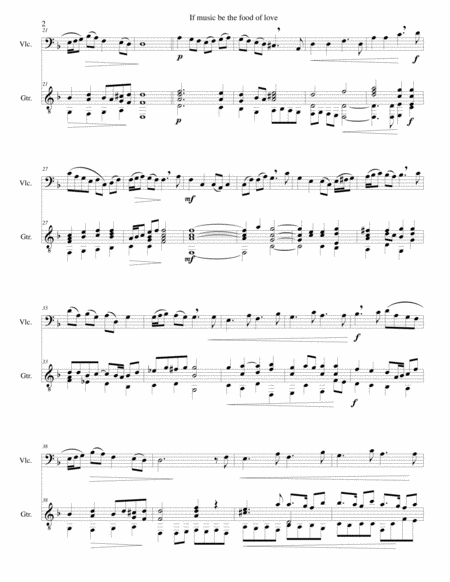 If Music Be The Food Of Love For Cello And Guitar Page 2