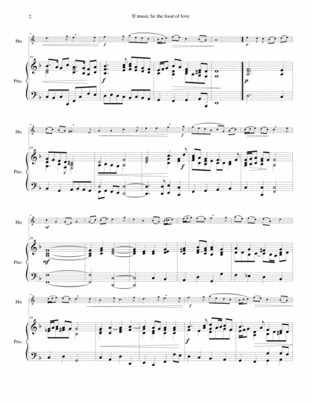 If Music Be The Food Of Love For Horn And Piano Page 2