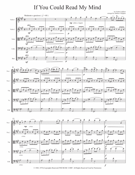 If You Could Read My Mind For String Orchestra Page 2