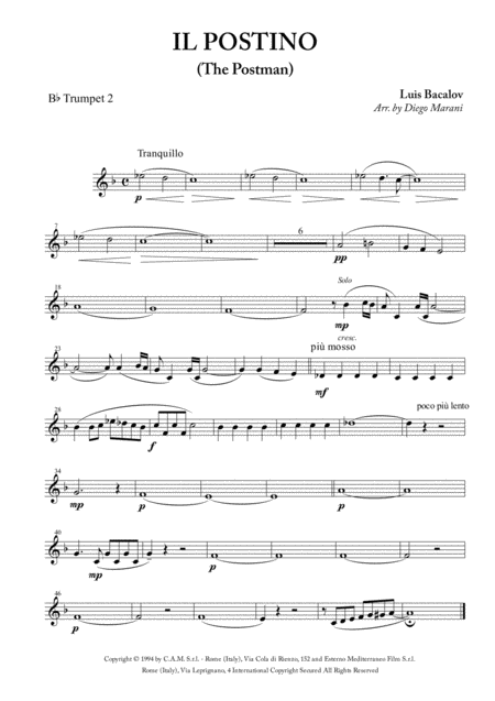 Il Postino The Postman For Brass Quintet Page 2