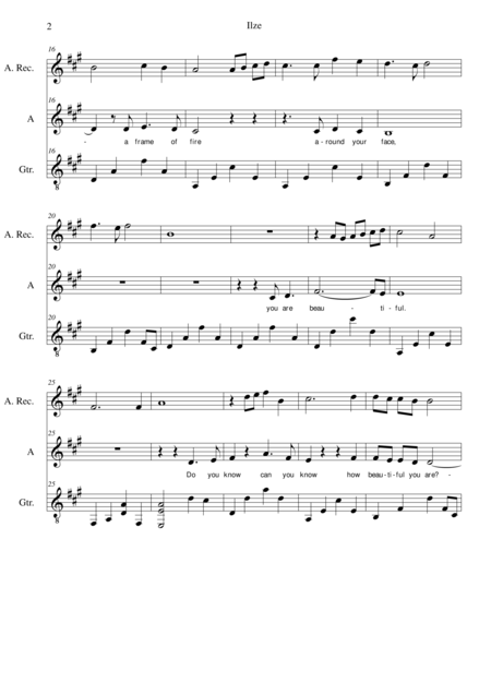 Ilze For Alto Voice Alto Recorder And Guitar Or Harp Page 2