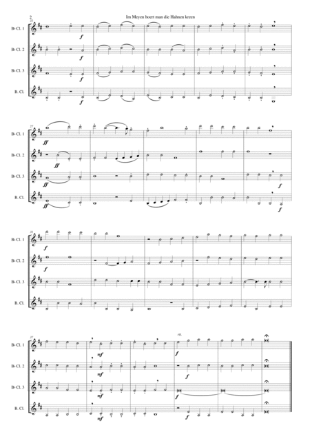 Im Meyen Hoert Man Die Hahnen Kreen In May You Hear The Cocks Crow For Clarinet Quartet Page 2