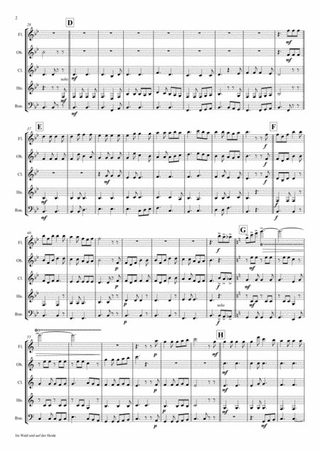 Im Wald Und Auf Der Heide German March Octoberfest Wind Quintet Page 2