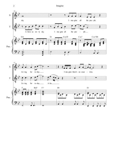 Imagine Duet For Soprano And Tenor Solo Page 2