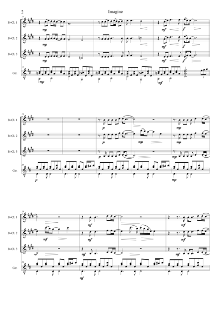 Imagine For Clarinet Trio And Guitar Page 2