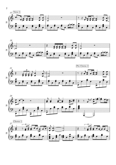 Imagine Intermediate Advanced Piano Arrangement Page 2