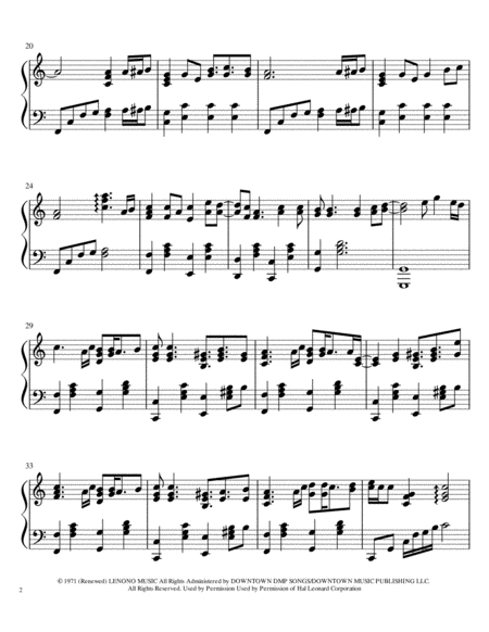 Imagine Piano Solo John Lennon Page 2