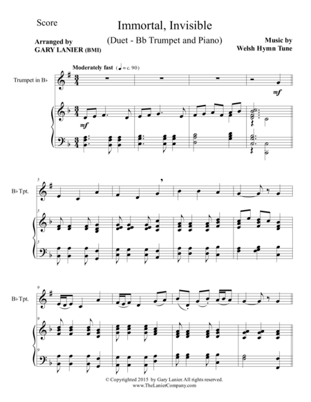 Immortal Invisible Duet Bb Trumpet And Piano Score And Parts Page 2