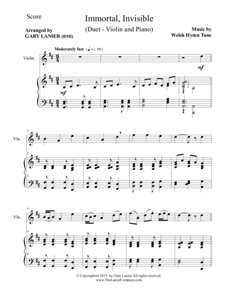 Immortal Invisible Duet Violin And Piano Score And Parts Page 2