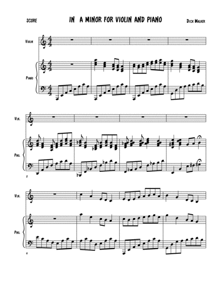 In A Minor For Violin And Piano Page 2