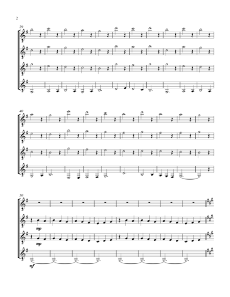 In Dulce Jubilo Guitar Quartet Score And Parts Page 2