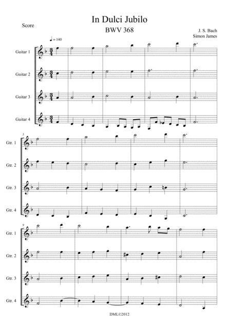 In Dulci Jubilo Bwv 368 For Guitar Quartet Page 2