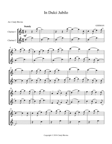 In Dulci Jubilo For Clarinet Duet Page 2