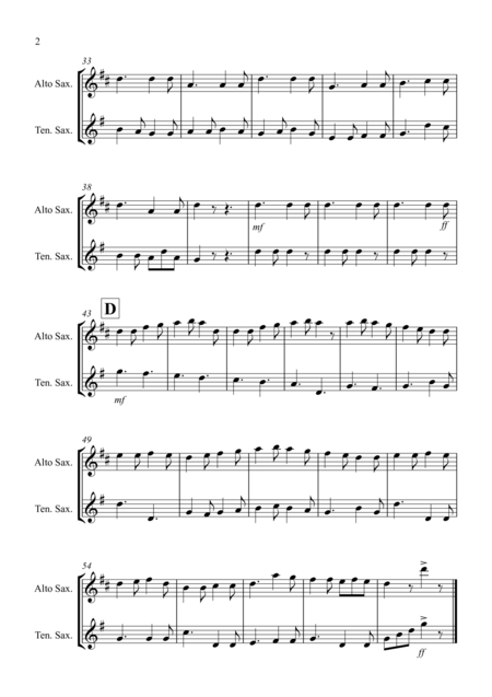 In Dulci Jublio For Alto And Tenor Saxophone Duet Page 2