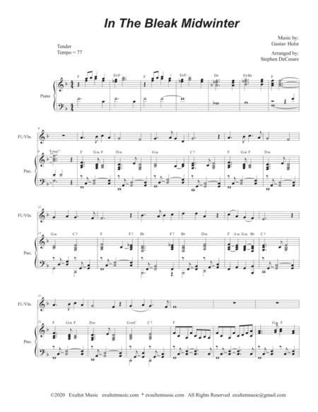 In The Bleak Midwinter Flute Or Violin Solo And Piano Page 2