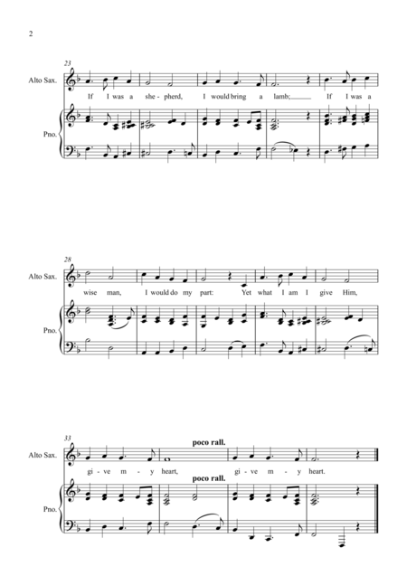 In The Bleak Midwinter For Alto Saxophone And Piano Page 2