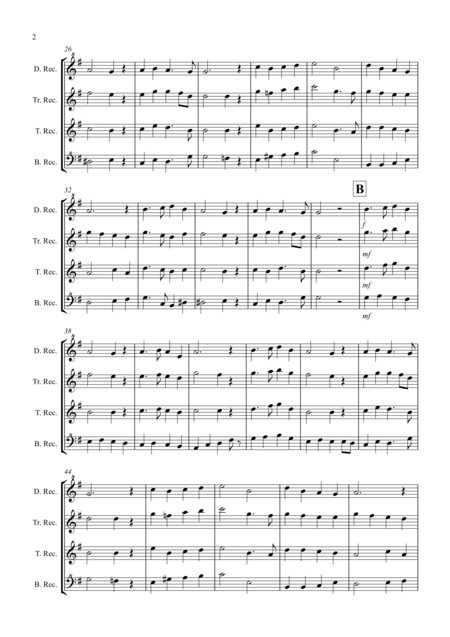 In The Bleak Midwinter For Recorder Quartet Page 2