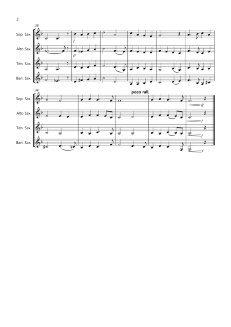 In The Bleak Midwinter For Saxophone Quartet Page 2