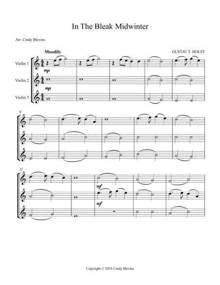 In The Bleak Midwinter For Violin Trio Page 2