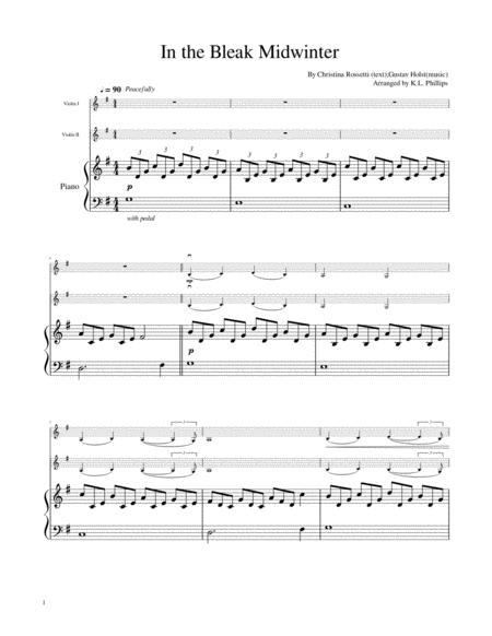 In The Bleak Midwinter Violin Duet With Piano Accompaniment Page 2