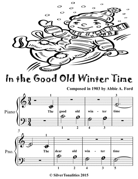 In The Good Old Winter Time Beginner Piano Sheet Music Tadpole Edition Page 2