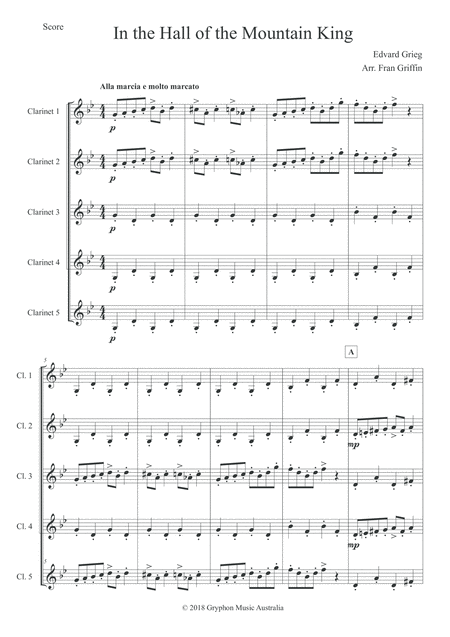 In The Hall Of The Mountain King Arranged For Clarinet Quintet Page 2