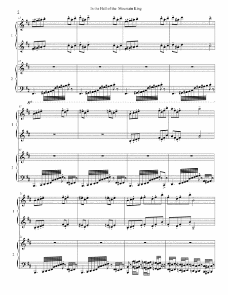 In The Hall Of The Mountain King Variations For Piano Four Hands Page 2