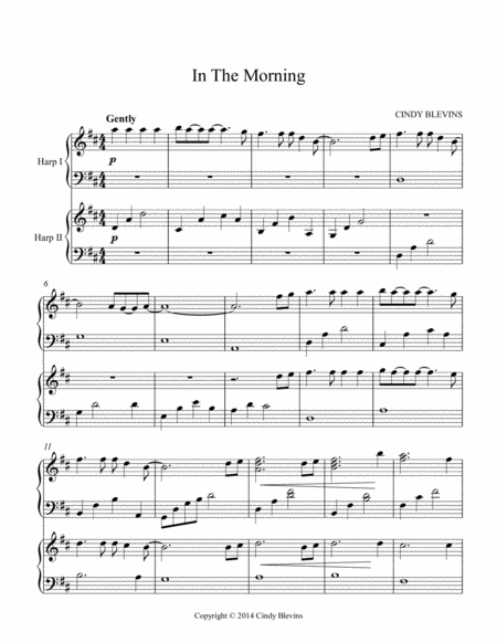 In The Morning Arranged For Harp Duet Page 2