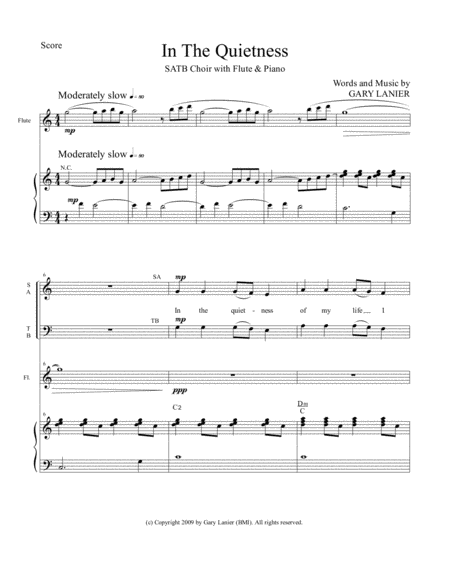 In The Quietness For Satb Choir With Flute Piano Separate Octavo Choir Flute Part Included Page 2