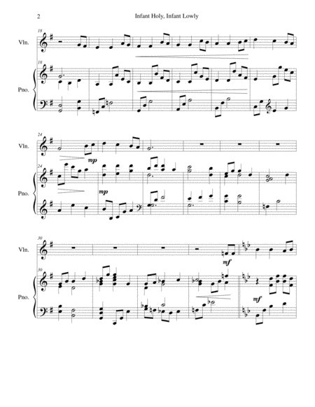 Infant Holy Infant Lowly Violin Piano Arr Brenda Portman Page 2