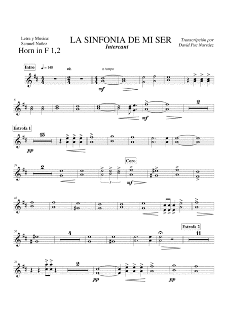 Intercant La Sinfonia De Mi Ser Orchestra Set Of Parts Page 2