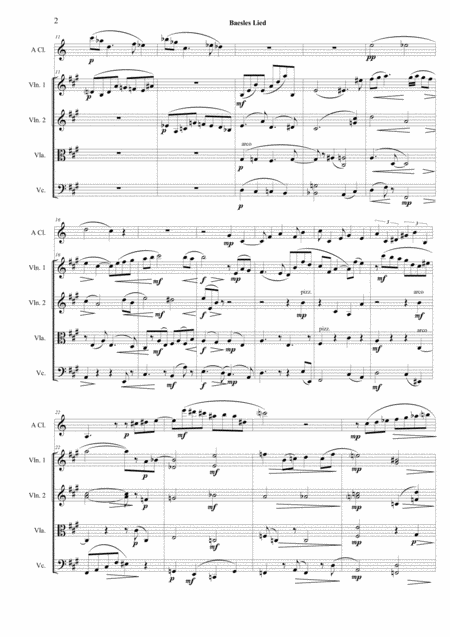 Intermezzo Baesles Lied Cousins Song For A Clar Str Quartet Page 2