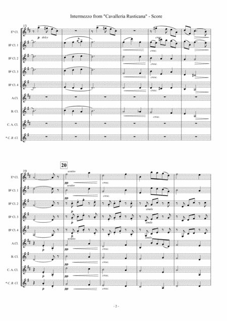 Intermezzo From Cavalleria Rusticana Clarinet Choir Page 2