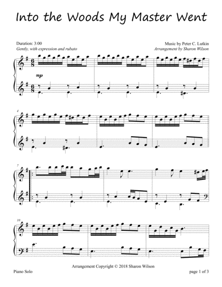 Into The Woods My Master Went Piano Solo Page 2