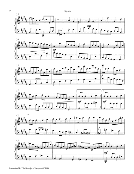Invention No 7 In B Major Page 2