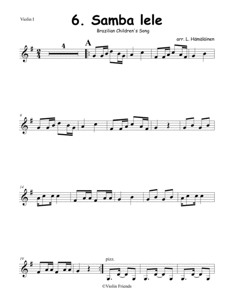 Invidual Parts For Samba Lele Arranged For Junior String Orchestra With Piano Accompaniment Page 2