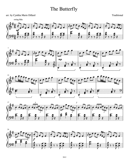 Irish Traditional The Butterfly For Piano Page 2