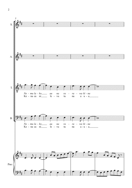 Isa Lei Fijian Choir Satb Page 2