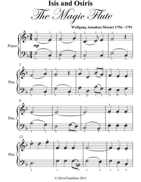 Isis And Osiris The Magic Flute Easy Piano Sheet Music Page 2