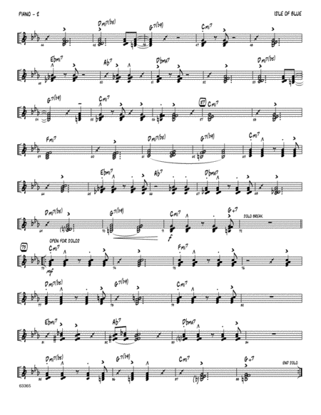 Isle Of Blue Based On The Chord Changes To Blue Bossa Piano Page 2