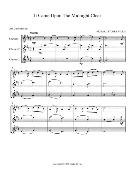 It Came Upon The Midnight Clear For Clarinet Trio Page 2