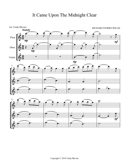 It Came Upon The Midnight Clear For Flute Oboe And Violin Page 2