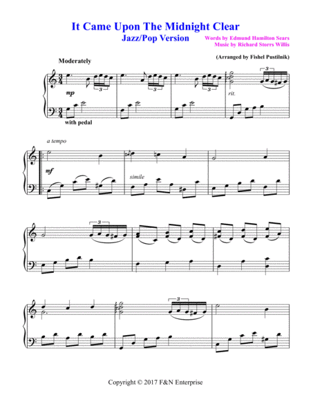 It Came Upon The Midnight Clear For Piano Page 2